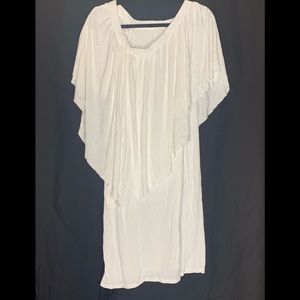 All White shoulder dress